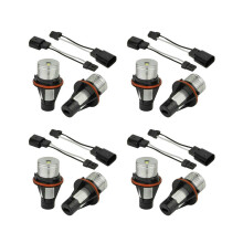 4 paires d'ampoules LED blanches 8000K de type « angel eye » pour BMW E39 E53 E60 E63 E64 E66 E87 5