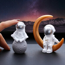 4 Stück Astronautenfigur Statue Figur Silber
