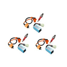 3X Rennen Zuendspule + Zuendkerze + CDI-Box Fuer GY6 50Cc-150Cc 4-Takt Motoren ATV