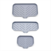 3PCS Countertop Drying Silicone Mat Drain Soap Pad Bathroom Soap Dish