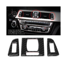 3Pcs Carbon Fiber Innenklimaanlage EntlüFtungsauslass Zierabdeckung Aufkleber FüR-BMW F30 F32 F32 320I 428I 3 4Er GT