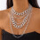 Heavy Layering Cuban Link Necklace Modern Punk Design-Silver 7