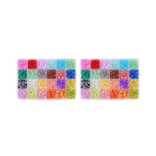960 crackle glass beads. 8 mm. Crystal beads. Round glass beads. Gemstone sphere beads. Bracelet beads. Loose spacer beads.