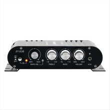 -838 HiFi 2.1-Kanal-Leistungsverstärker 80Wx2 Stereo-Soundverstärker mit Subwoofer-Ausgang Heim-Audioverstärker Schwarz