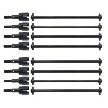 8-piece set of steel drive shafts and wheel axles (spare parts 08029 02033) for 1/10 RC cars (models 94111, 94108, 94170). Black