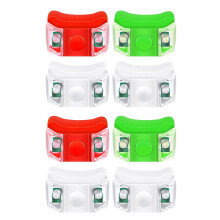 8 x LED Boat Navigation Lights for Boats, Yachts, Motorboats, Bicycles, Hunting, Night Running, Fishing (Red, Green, White)