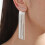 Stylish Drop Earrings Diamonds-Gold-color Sloping bottom 4