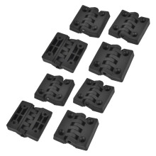 8 charnières pour portes de placard. En plastique renforcé. 40 x 40 mm