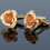 French Inspired Cufflinks Copper Base Rose Pattern Gold-Black 4
