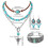 Turquoise Necklace Earring Gift Set, Retro Artistic Design, 3