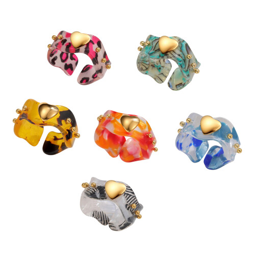 Stylish Resin Geometric Ring Comfortable-coffee color 1