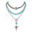 Turquoise Necklace Earring Gift Set, Retro Artistic Design, 5