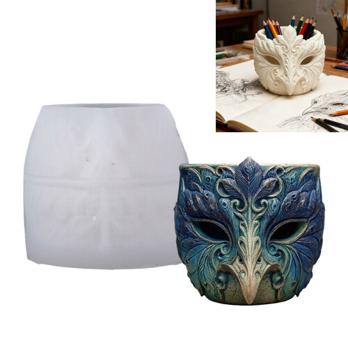 Decorative Silicone Bird Face Planter Mold Resin Casting Kit DIY 1