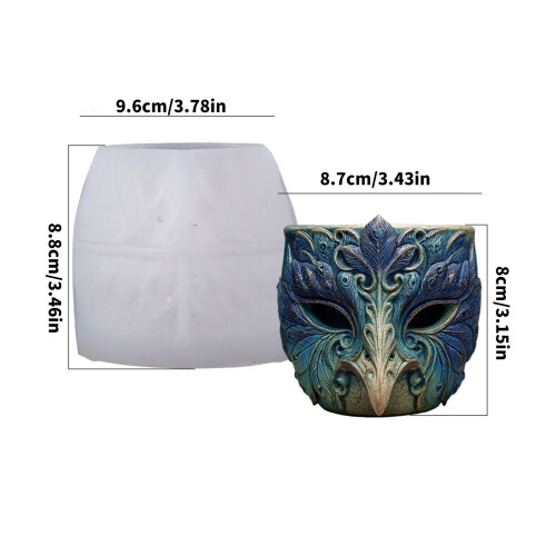 Decorative Silicone Bird Face Planter Mold Resin Casting Kit DIY 2