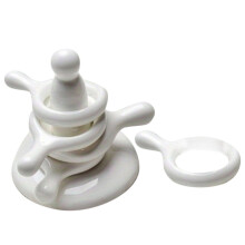 6-piece set of ceramic chopstick rests with spoon rest for kitchen equipment. Table decoration and home accessories.