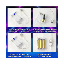 6 Stück USB-Akkupack für LED-Leuchten. Tragbarer 5-V-Akkupack mit Abdeckung für Steckdosenleuchten. 3 AA-Halter mit Schalter