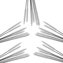 50 goupillons en nylon pour pailles. Brosses de nettoyage. Cure-pipes. Acier inoxydable. Verre.