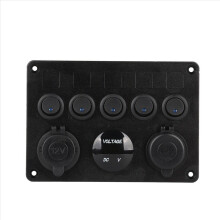 Panneau de commande à fusibles en ligne 5 voies 12V/24V avec interrupteur à DEL