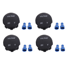 4x Universelles digitales Monitor-Voltmeter. wasserdicht. mit blauer LED-Anzeige für 12–24 V Gleichstrom. geeignet für Auto. Motorrad und LKW