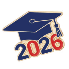 Year of 2026 Graduation Themed Brooch Zinc Alloy Safety Lapel-1