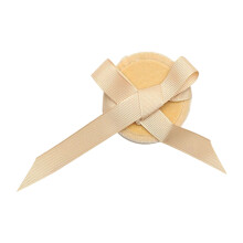 Trendy Circular Bowknot Accent Plastic-apricot ring..box