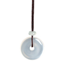 Delicate Ice Chalcedony Peace Sign Necklace-Ping. An. buckle.