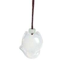 Beautiful Ice Chalcedony Peace Sign Necklace Fashionable-fox.
