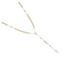 Sophisticated Gold Iron Rosary Chain Necklace With Crosses