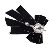 Stijlvolle strass-strikbroche met elegant kristal voor-2