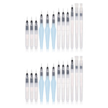 Ensemble de 24 pinceaux aquarelle rechargeables. Pinceaux à réservoir d'eau. Matériel d'artiste.