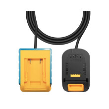 Battery extension cable for 18V lithium batteries and tools. Cable length 1.5 m with hook.