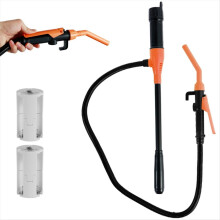 Liquid transfer pump. Transfer pump with flow control nozzle. Orange