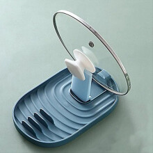 Support pliable pour couvercles de casseroles. Porte-spatules. Étagère de rangement intégrée. Blanc