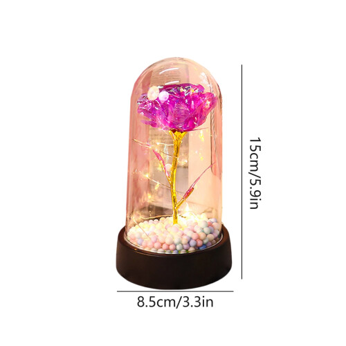 Rosa Eterna Brilhante com Capa de Plástico (1 peça) 2