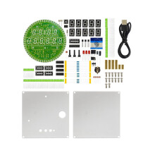 Elektronisches Uhr-Set mit Drehbarem Kalender (LED-Uhr. Elektronische Lötbaugruppe. Einzelteile)
