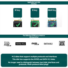 Carte adaptatrice de boĂźtier double protocole Type-C Type-A M.2 NGFF USB 3.1 Gen2