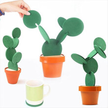 DIY-Untersetzer-Set mit Kaktusmotiv. 6-teilig. inklusive Blumentopfhalter. originelle Geschenkidee für Zuhause. Büro oder Bar