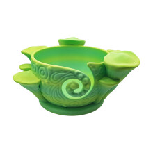 Bol de fil en plastique coloré avec trous sculptés,-Vert