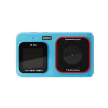- Digital camera for children. 2.5K HD. 72 MP. Dual screen. High-resolution pixel camera. 16x zoom. Monocular camera with MP3 playback.