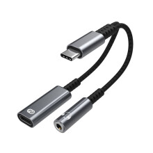 D8 USB-C auf 3.5 mm Kopfhörer- und Ladeadapter 2-in-1 60 W Schnellladefunktion USB Typ C auf AUX-Buchse Adapter