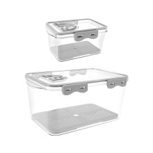 Deux boîtes à pain. Forme oblongue. Boîtes à pain rectangulaires avec minuteur. Boîte à pain transpa