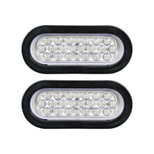 2 StüCk 6 Zoll Ovale WeißE 22 LED-LKW-RüCkfahrleuchten für LKW-AnhäNger-Warnleuchte. Transparente Tagfahrleuchte