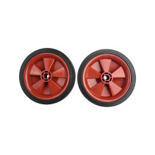 Two 6-inch replacement wheels for air compressors. Shock-absorbing. Non-slip.