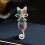 Charming Kitten Brooch Crystal Embellished Alloy Chest-B 7