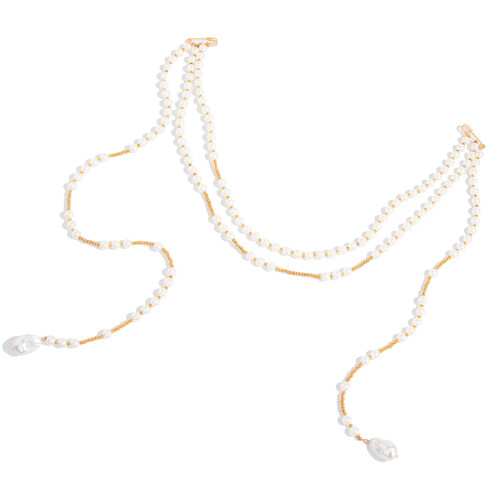 Fashion Forward Imitationsperlen, Perlenquasten, Brosche-1Gold