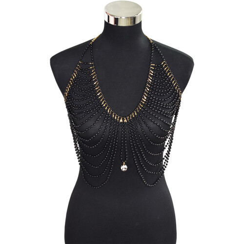 Layered Pearls Beadwork Neckholder Rückenfreier