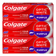 Colgate Optic White Purple, Mint, 3.8 OZ, 3 Pack
