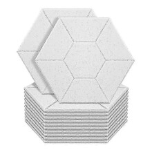 KINCJON 12 Pack Sound Proof Padding Acoustic Panels,Hexagon Sound Proofing Absorbing Panel High Density Beveled Edge Wall Panels