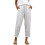 Size Pants Womens Pants Drawstring Lantern Beach Pant-White M 1