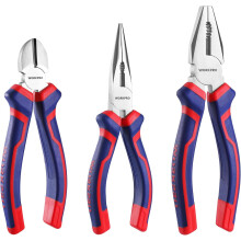 WORKPRO 3-Piece Pliers Set, 160mm Long Nose, 160mm Diagonal Cutting, 180mm Combination